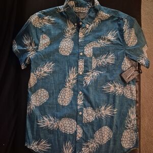 Brooklyn Cloth Teal Pineapple Print Men's Shirt
